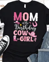 Mom Of The Birthday Cowgirl Rodeo Party B-day Girl Party T-Shirt Unisex Standard T-Shirt black s
