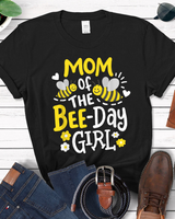 Mom Of The Bee-Day Girl Birthday Party Matching Family Women T-Shirt Unisex Standard T-Shirt black s