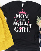Mom Of The Birthday Daughter Girl Funny Mama Mother's Day T-Shirt Unisex Standard T-Shirt black s
